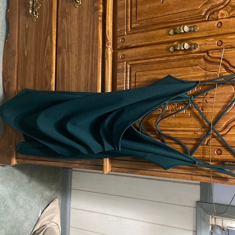 Hunter Green V Neck Dress